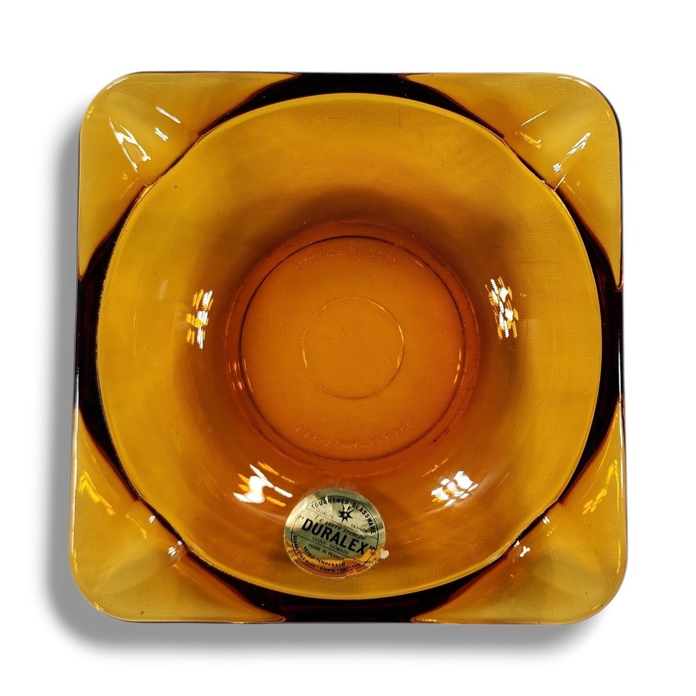 VTG‎ Toughened Glasswear Duralex Saint Gobain Amber Glass Ashtray Made in France